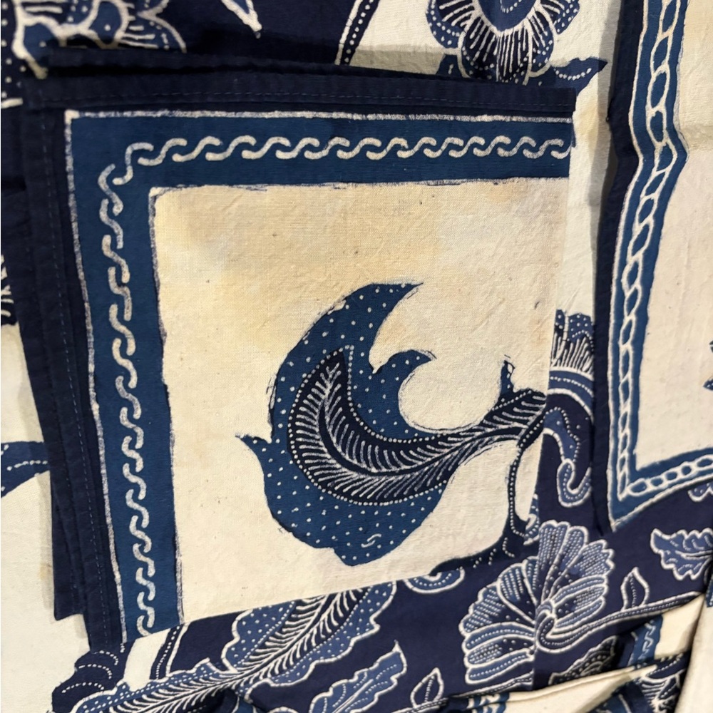 Blue and White Tablecloth - intricate design - Picture 9 of 10